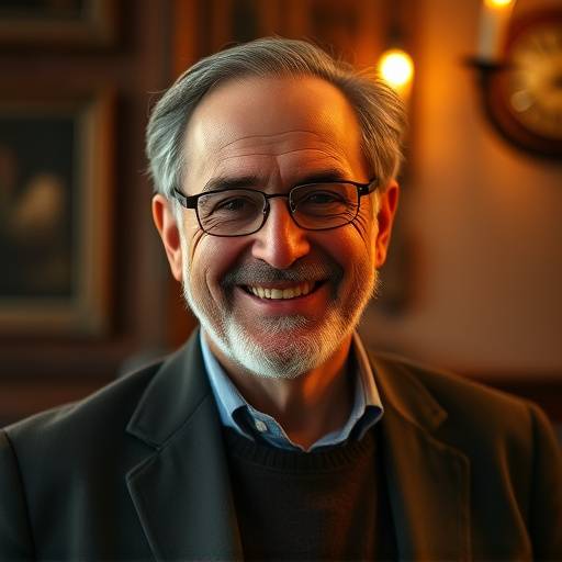 Portrait d'Antoine Durand, le fondateur de l'Acad√©mie Th√©√¢trale Lumi√®re, souriant et chaleureux.